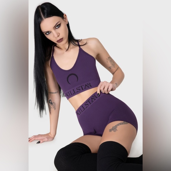 Killstar Other - Killstar Purple and Black Crescent Moon Bra and Panty Set NWT